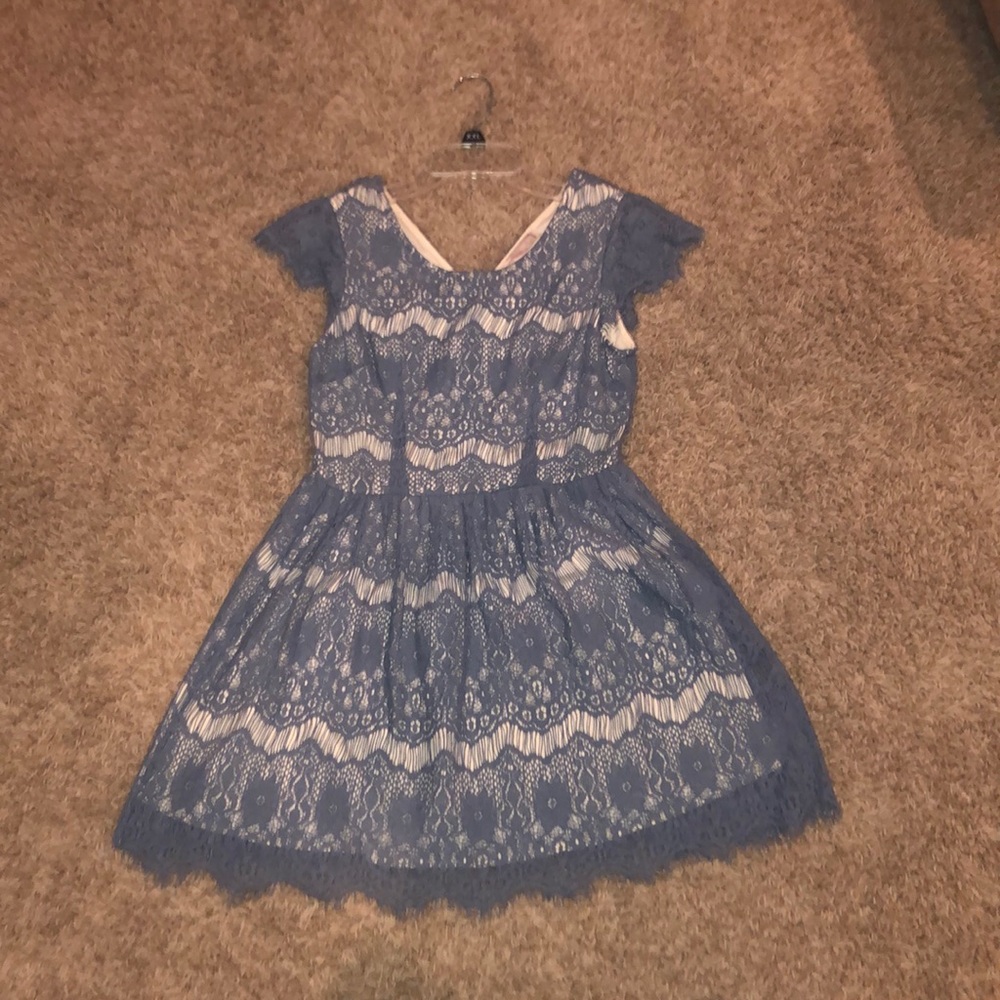 Blue lace dress
